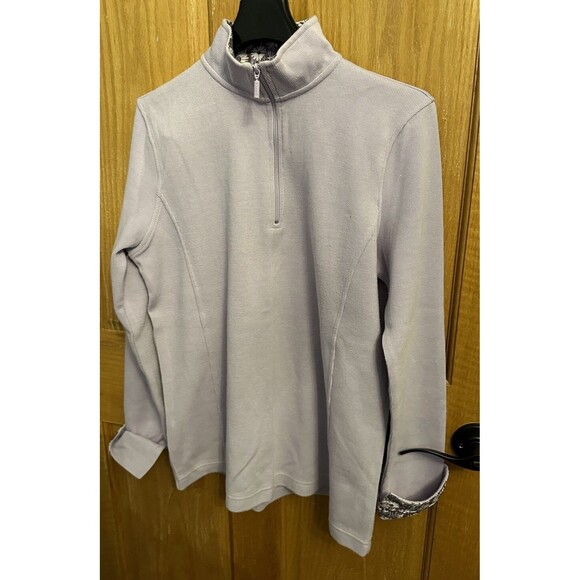 Orvis Sweaters - ORVIS Womens 1/4 Zip Pullover Flip Cuff Ribbed Sweater (Lilac, Medium) EUC